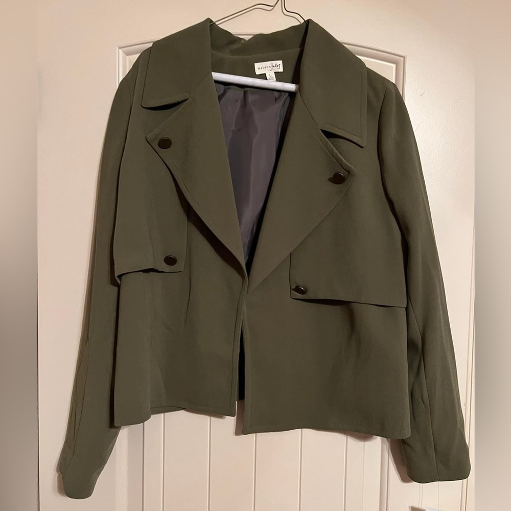 NWT Maison Jules olive green jacket